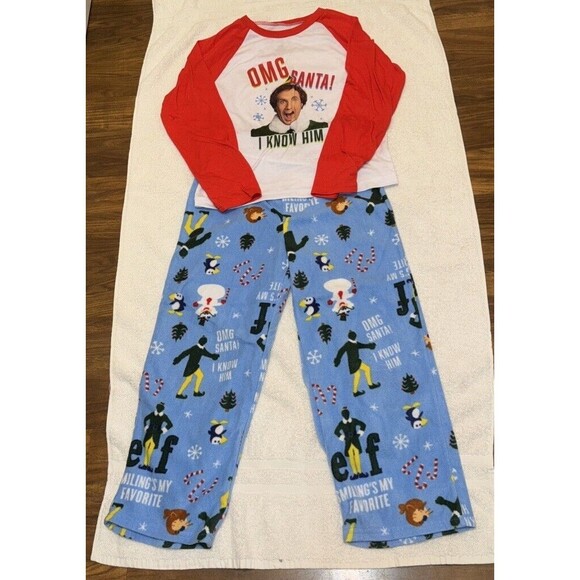 ELF BOYS BUDDY THE ELF 2 PIECE CHRISTMAS PAJAMAS SIZE M (10) - Picture 1 of 4